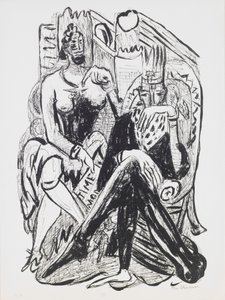 King ve Demagogue, “Day and Dream” portföyünden 8. plaka by Max Beckmann
