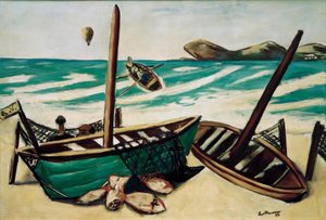 Balonlu kıyı manzarası by Max Beckmann