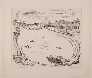 Ana Nehir Manzarası, “Yüzler” portföyünden 6. plaka by Max Beckmann