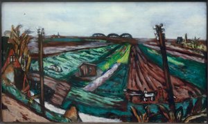 Hembrug ile polder manzara by Max Beckmann