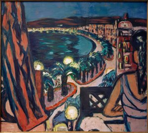 Promenade des Anglais (Nice vom Hotel bei Nacht) by Max Beckmann