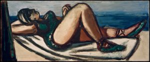 Sahilde uyumak by Max Beckmann