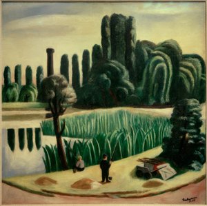 Kavak ile deniz manzarası by Max Beckmann