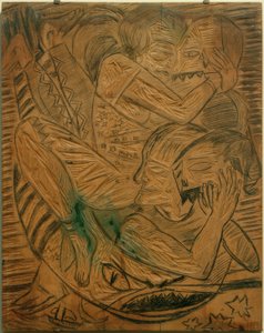 Bir sirk sanatçısı olarak Naïla ile otoportre by Max Beckmann