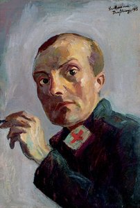 Erkek hemşire olarak otoportre by Max Beckmann