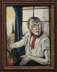Kırmızı Eşarplı Otoportre by Max Beckmann