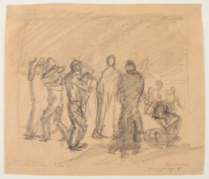 Çölde İsa için Kroki by Max Beckmann