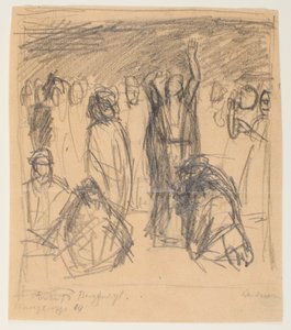 Dağdaki Vaaz için Taslak by Max Beckmann