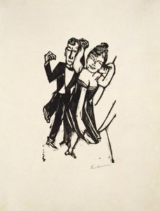 Küçük Dans Eden Çift (gravür) by Max Beckmann