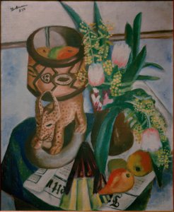 Afrika plastiği ile natürmort by Max Beckmann
