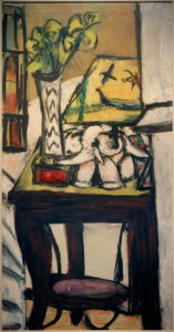 Gece lambası ile natürmort by Max Beckmann