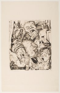 Yawners, “Faces” portföyünden 7. plaka by Max Beckmann