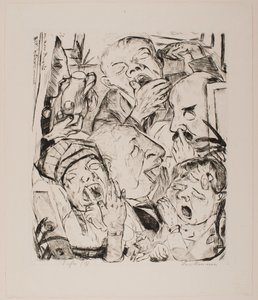Yawners, “Faces” portföyünden 7. plaka by Max Beckmann