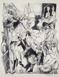 Sokak, Max Beckmann (1884-1950), gravür. Almanya, 20. yüzyıl. by Max Beckmann