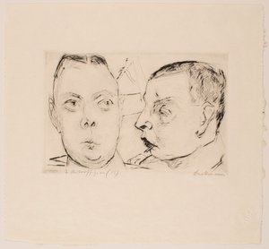 İki Oto Görevlisi, “Yüzler” portföyünden plaka 15 by Max Beckmann