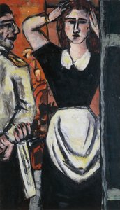 Garson ve vestiyer görevlisi by Max Beckmann