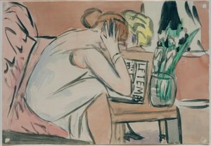 iki kız okuma by Max Beckmann