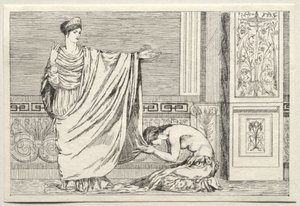 Aşk tanrısı ve Psyche: Psyche ve Juno, 1880. by Max Klinger