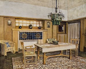 Karlsruhe'de yemek odası, 20. yüzyıl (çizim) by Max Laeuger