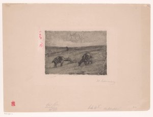 Otlayan keçiler ile manzara by Max Liebermann (signed by artist)