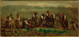 Pancar alanındaki işçiler - kompozisyon çalışması by Max Liebermann