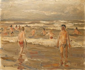 Denizde Yıkanan Erkek Çocuklar; Denizde yıkanan erkekler, 1899 by Max Liebermann