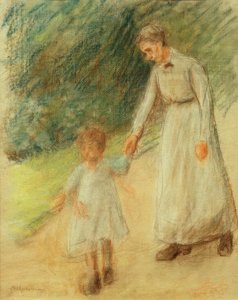dadı ile torunu by Max Liebermann