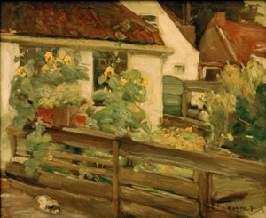 Ayçiçeği ile bahçe by Max Liebermann