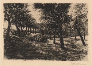 Ağaçların Altında Koyun Sürüsü, 1891. by Max Liebermann