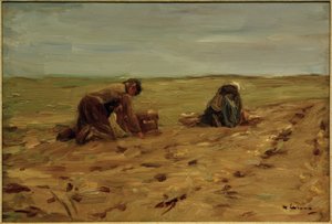 Kum tepelerinde patates hasadı by Max Liebermann