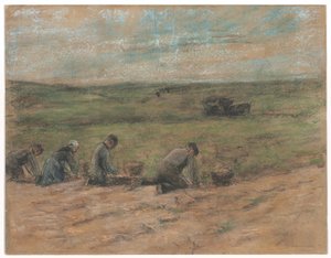 Zandvoort yakınlarındaki patates kazıcısı, 1894 by Max Liebermann