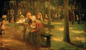 Hayvanat bahçesinde dadı ve bonnen by Max Liebermann