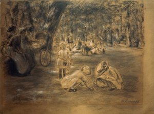 Hayvanat bahçesinde çocuk oyun alanı by Max Liebermann