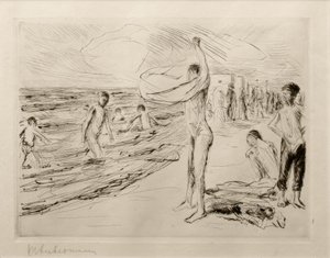 M.Liebermann, rüzgarda yüzen çocuklar by Max Liebermann