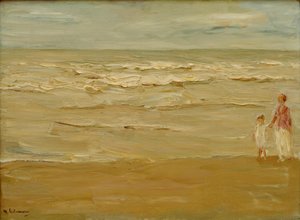 Deniz manzarası - plaj ve göl by Max Liebermann
