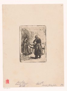 Anne ve çocuk masada by Max Liebermann