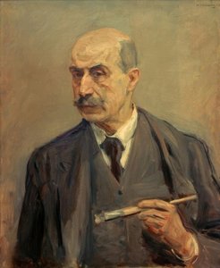 Bir fırça ile kendi kendine portre by Max Liebermann
