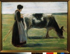 ""İnekli genç bir kız" (İnekli Kız) Max Liebermann