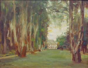 Villa ile Wannsee bahçesi / Wannsee bahçesinde huş ağacı bulvarı by Max Liebermann