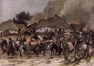 Brest-Litovsk yolunda (renkli lito) by Max Tilke