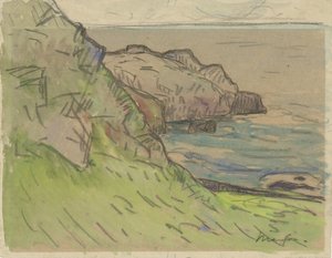 Brittany Bretonse kustlandschap içinde kayalık sahil by Maxime Camille Louis Maufra