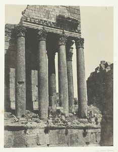 Baalbeck Heliopolis, Jüpiter Tapınağı, Güneydoğu Açısından Görünüm, Suriye, 184951, basılmış 1852. by Maxime Du Camp