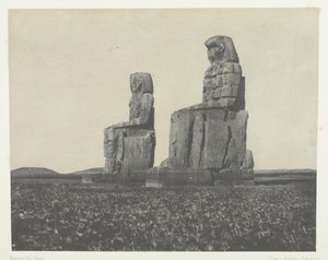 Gournah, The Colossi, Thebes, 184951, 1852 basılmış. by Maxime Du Camp