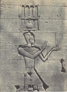 Nubiya. Kalabscheh. Tapınağın arka cephesinden heykeller, 1850. by Maxime Du Camp