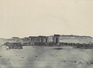 Nubiya. Debod Tapınağı ve Köyü. Antoninler seyahat planının Parembolası, 1850. by Maxime Du Camp