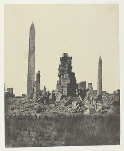 Karnak Sarayı, Dikilitaşlar, Thebes, 184951, 1852 basılmıştır. by Maxime Du Camp