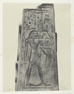 Karnak Sarayı, Granit Kutsal Alanı Önündeki Sütun; Teb by Maxime Du Camp