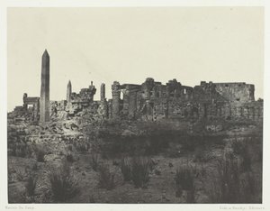 Karnak Sarayı, Harabelerin Genel Görünümü, Kuzeye Alınmış, Teb, 184951, 1852 basılmış. by Maxime Du Camp