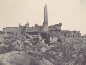 Teb. Karnak Sarayı. Granit Kutsal Alanı ve Hipostil Salonu, 1850. by Maxime Du Camp