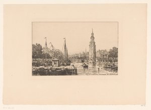 Amsterdam Tour de Montalban Amsterdam'daki Montelbaanstoren manzarası
